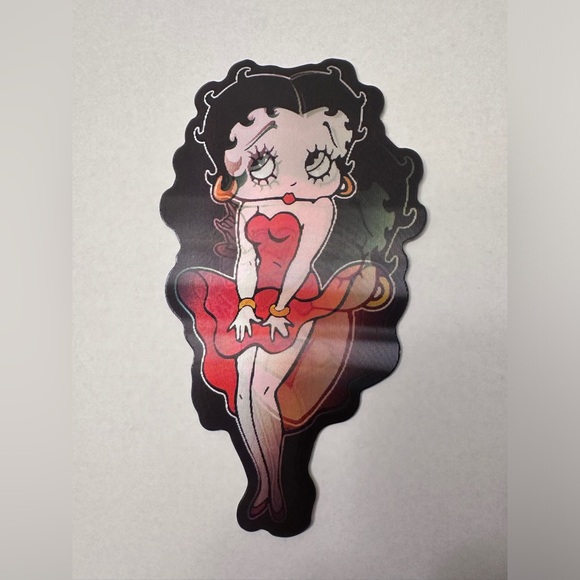 BETTY BOOP RED DRESS LENTICULAR DECAL PEEKER STICKER NEW - Picture 1 of 4
